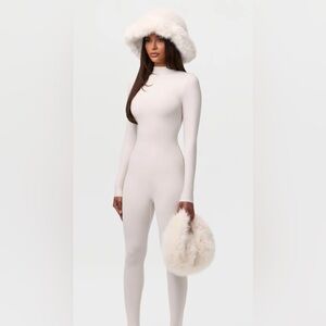 Naked Wardrobe Faux Fur Hat AND Handbag NWT